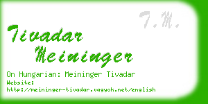 tivadar meininger business card